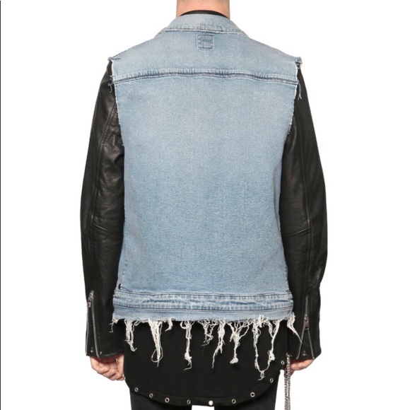 RTA LEATHER BIKER JACKET & Denim Vest - Picture 4 of 7
